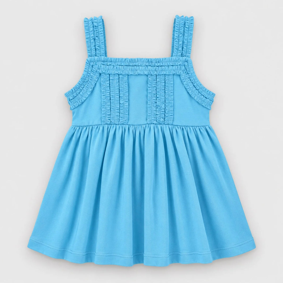 Cutie Girls' Sky Blue Ruffle Dress — view 1