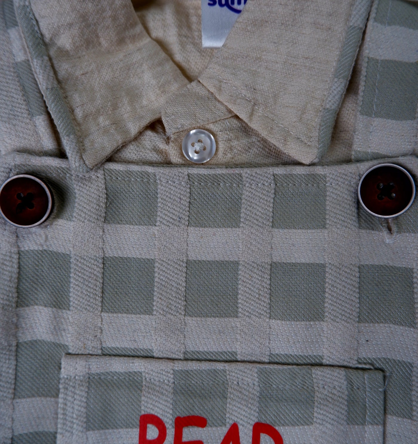 Allen Boys Bear Gingham Dungaree Set — view 7