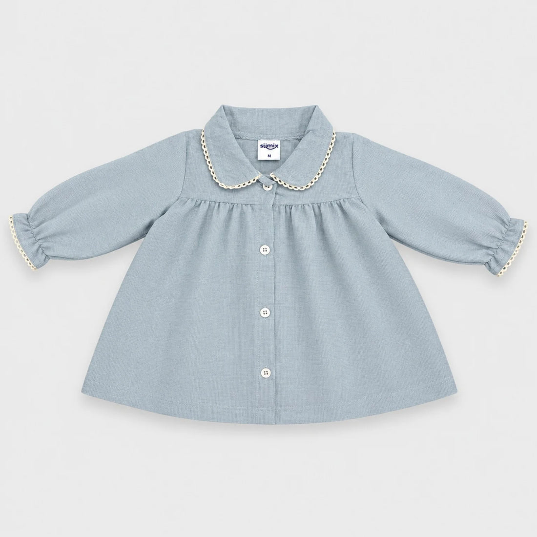 Kiara Soft Pink Collared Baby Dress — view 5