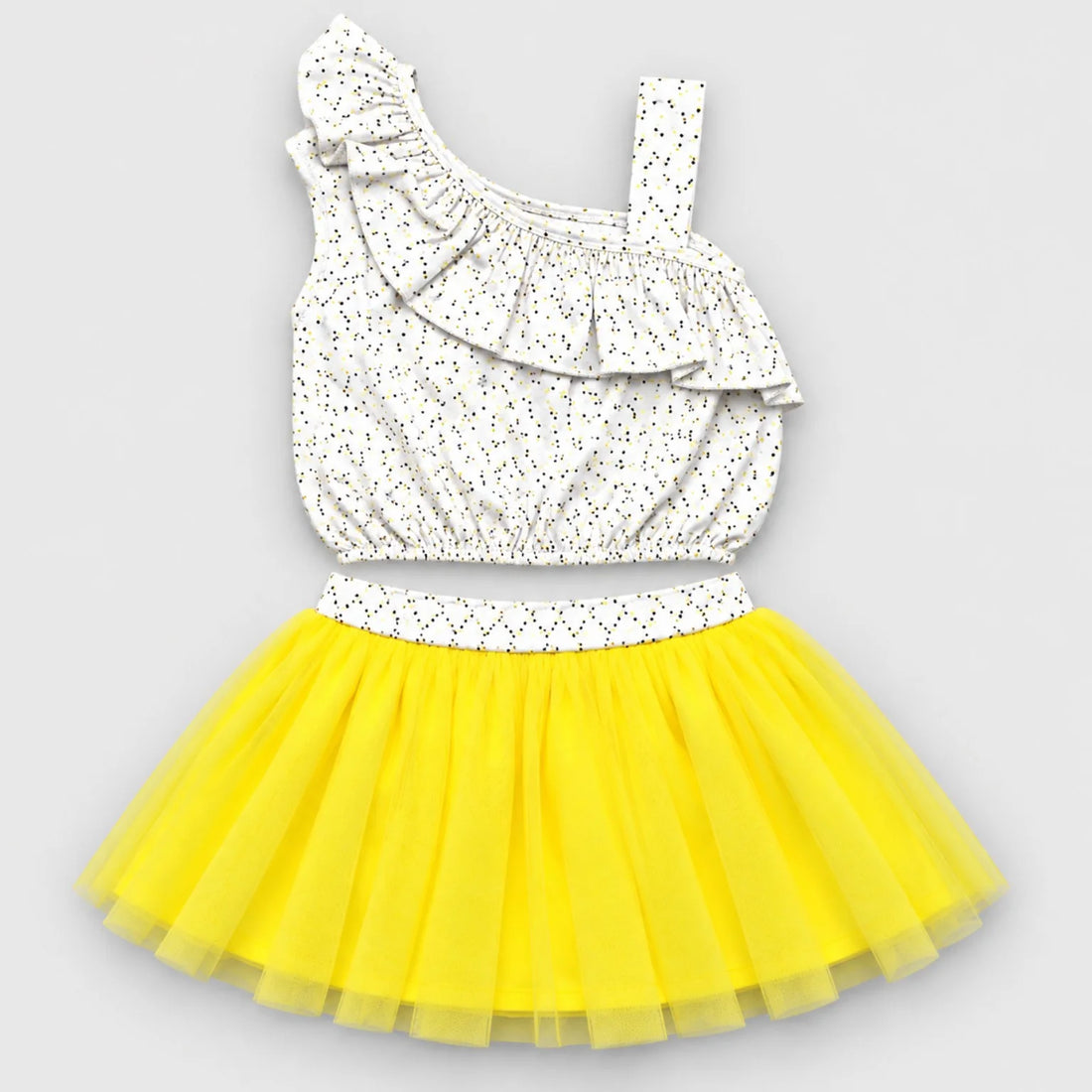 Anna Girls Tulle Skirt & White Ruffle Top Set — view 2