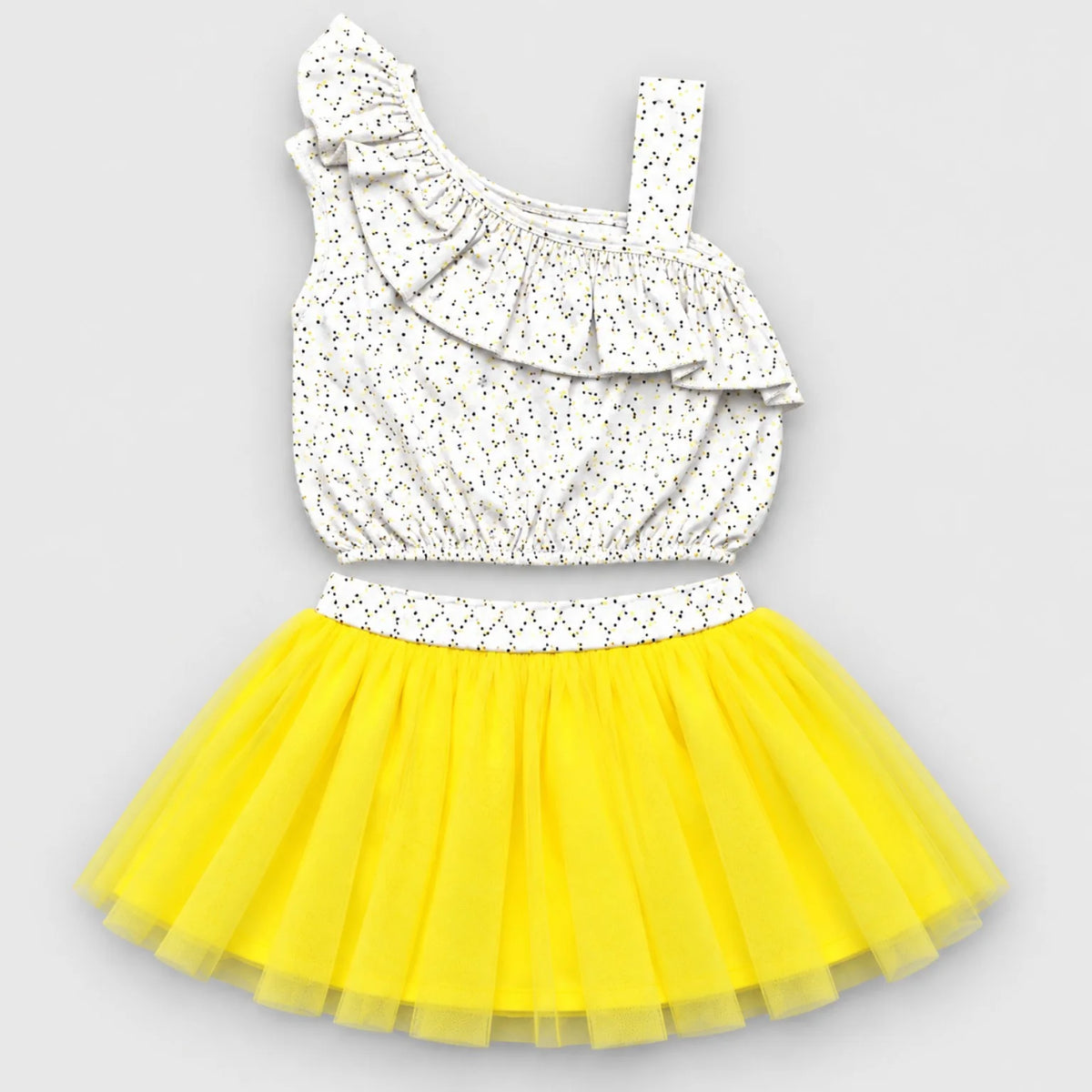Anna Girls Tulle Skirt & White Ruffle Top Set — view 2