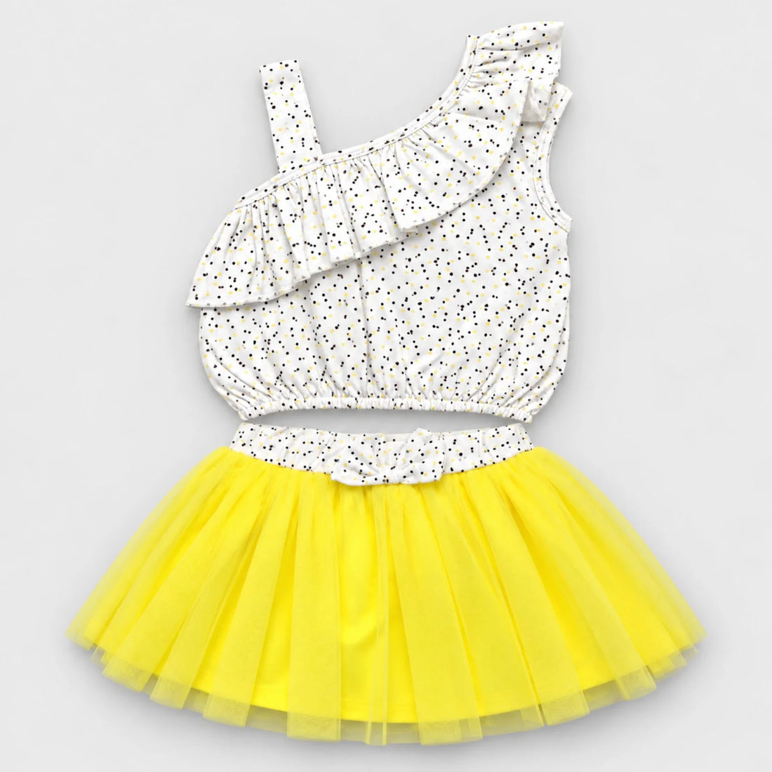 Anna Girls Tulle Skirt & White Ruffle Top Set — view 1