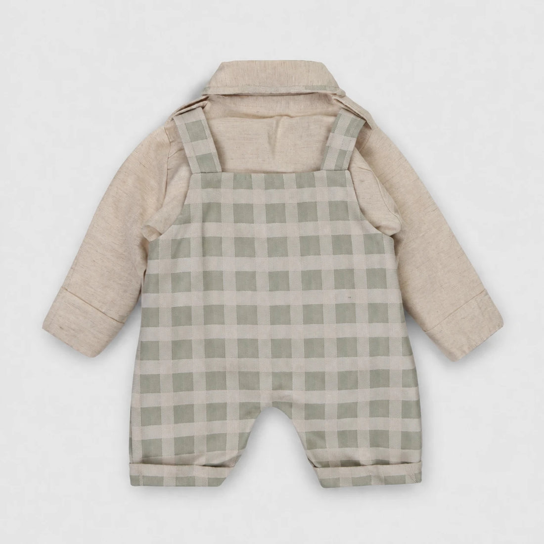 Allen Boys Bear Gingham Dungaree Set — view 2