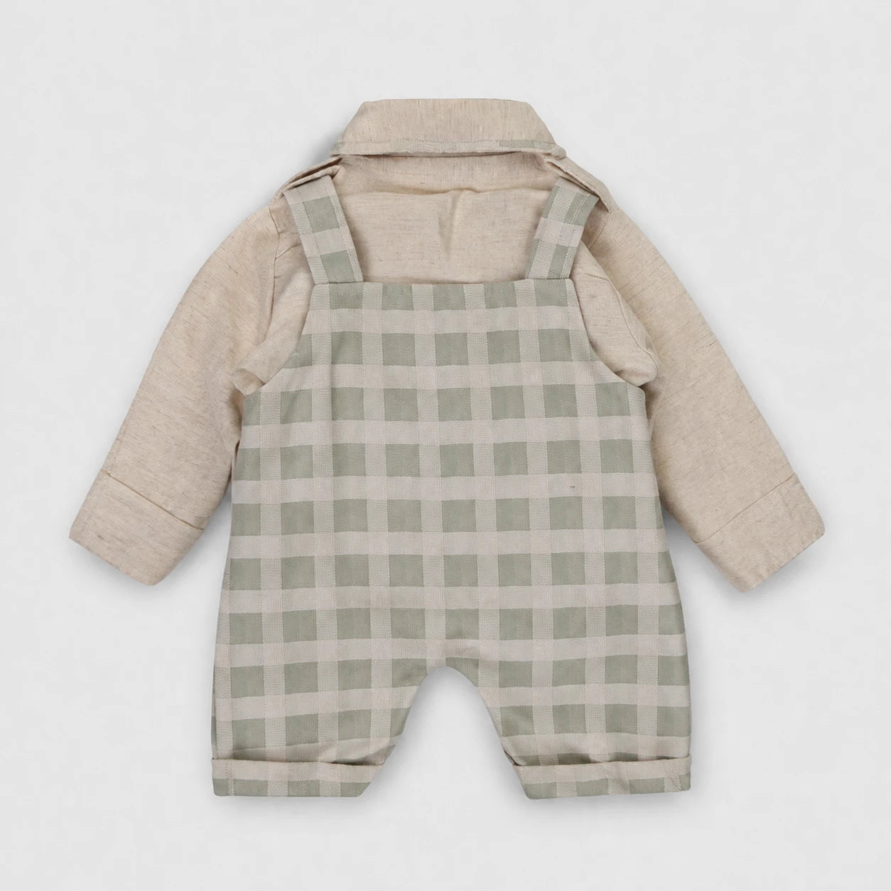 Allen Boys Bear Gingham Dungaree Set — view 2