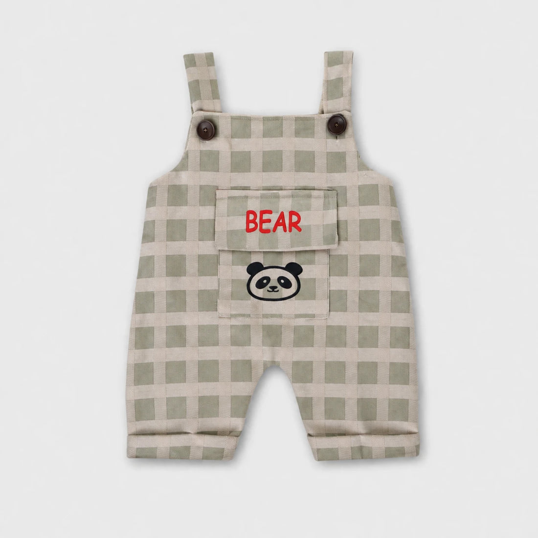 Allen Boys Bear Gingham Dungaree Set — view 4