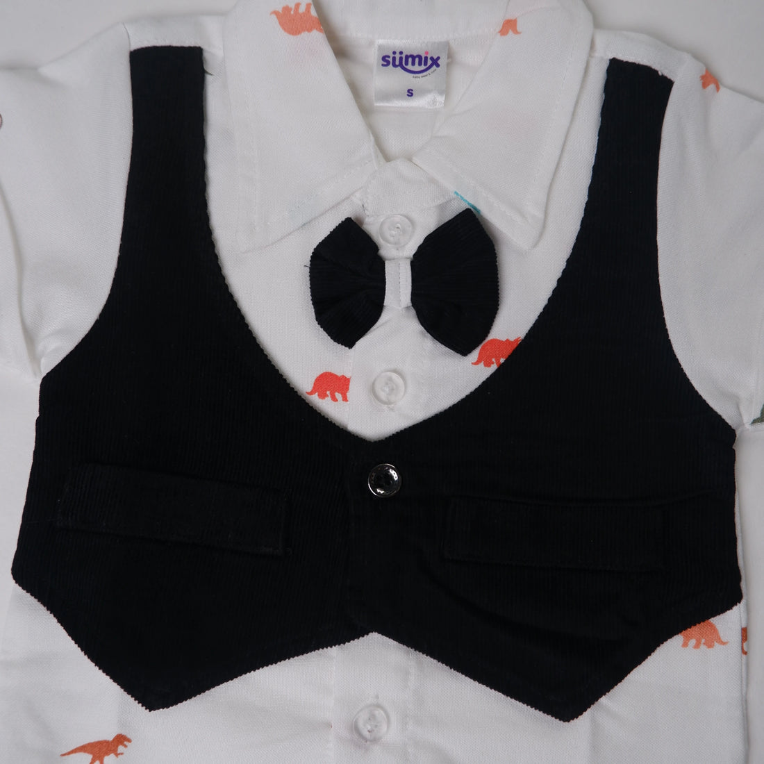 Ishaan Boys Dinosaur Print Vest 3-Piece Set — view 8