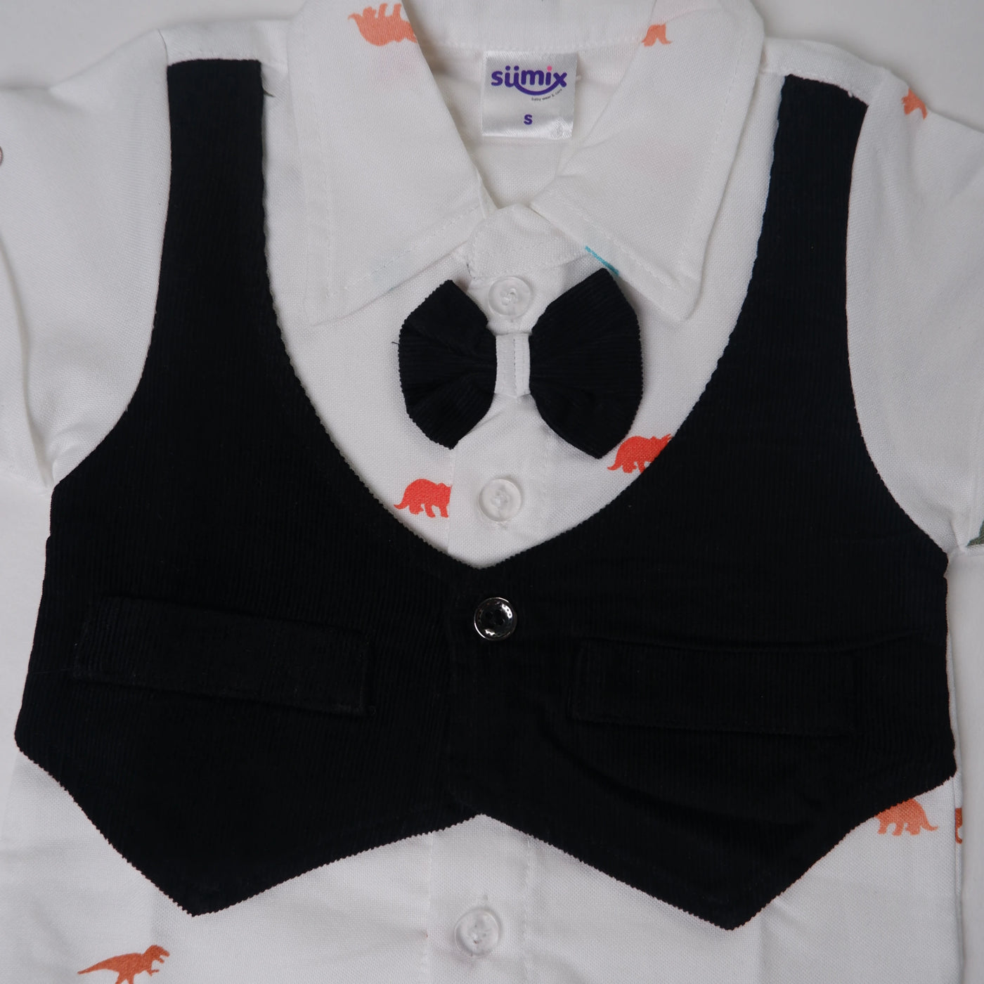 Ishaan Boys Dinosaur Print Vest 3-Piece Set — view 8