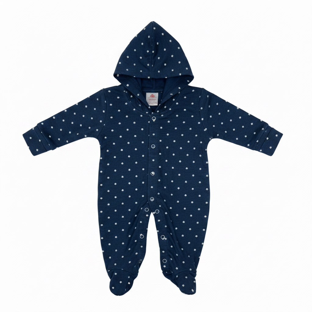 Baby Heart Print Hooded Romper - product detail