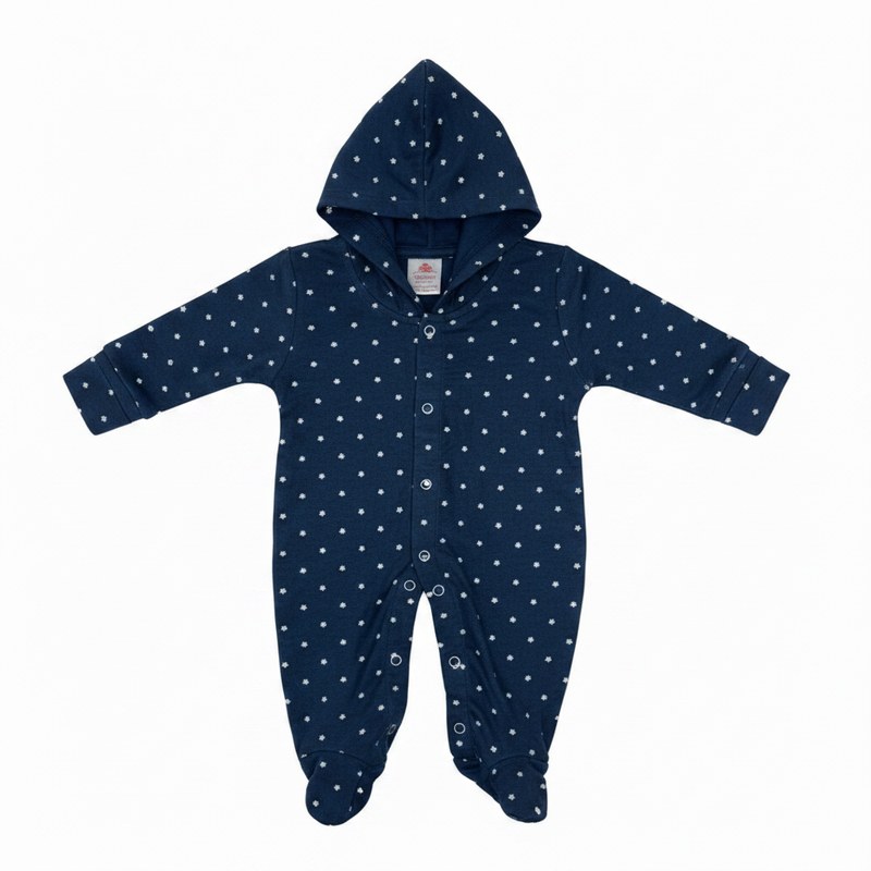 Baby Heart Print Hooded Romper - product detail