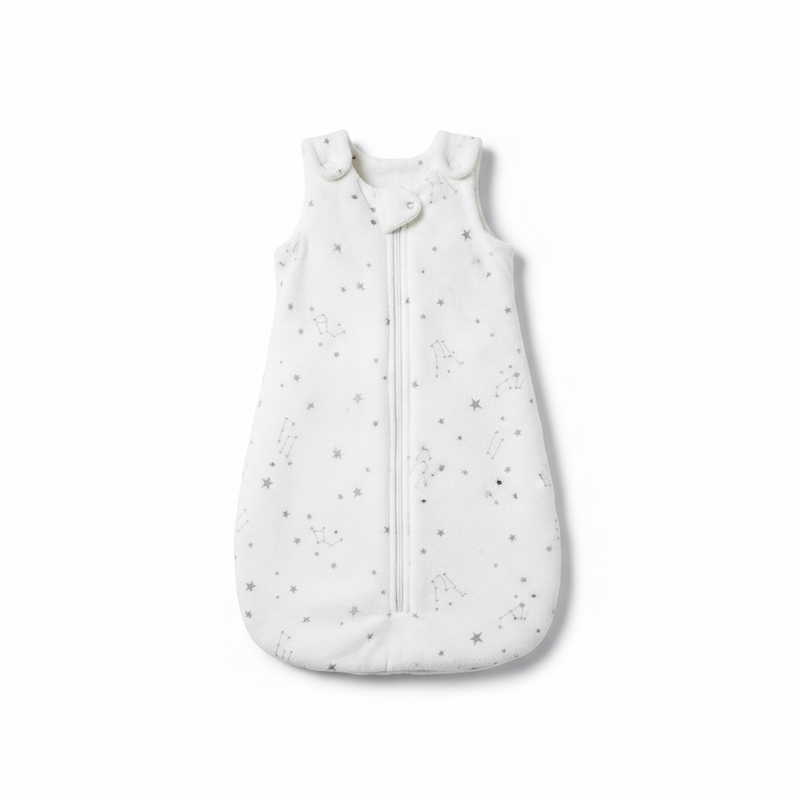 Baby Star Print Sleeping Bag in white