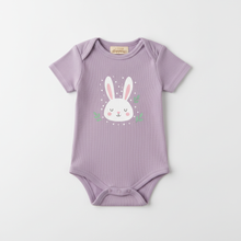 Bunny Dreams Baby Girl Onesie in lavender with cute bunny print